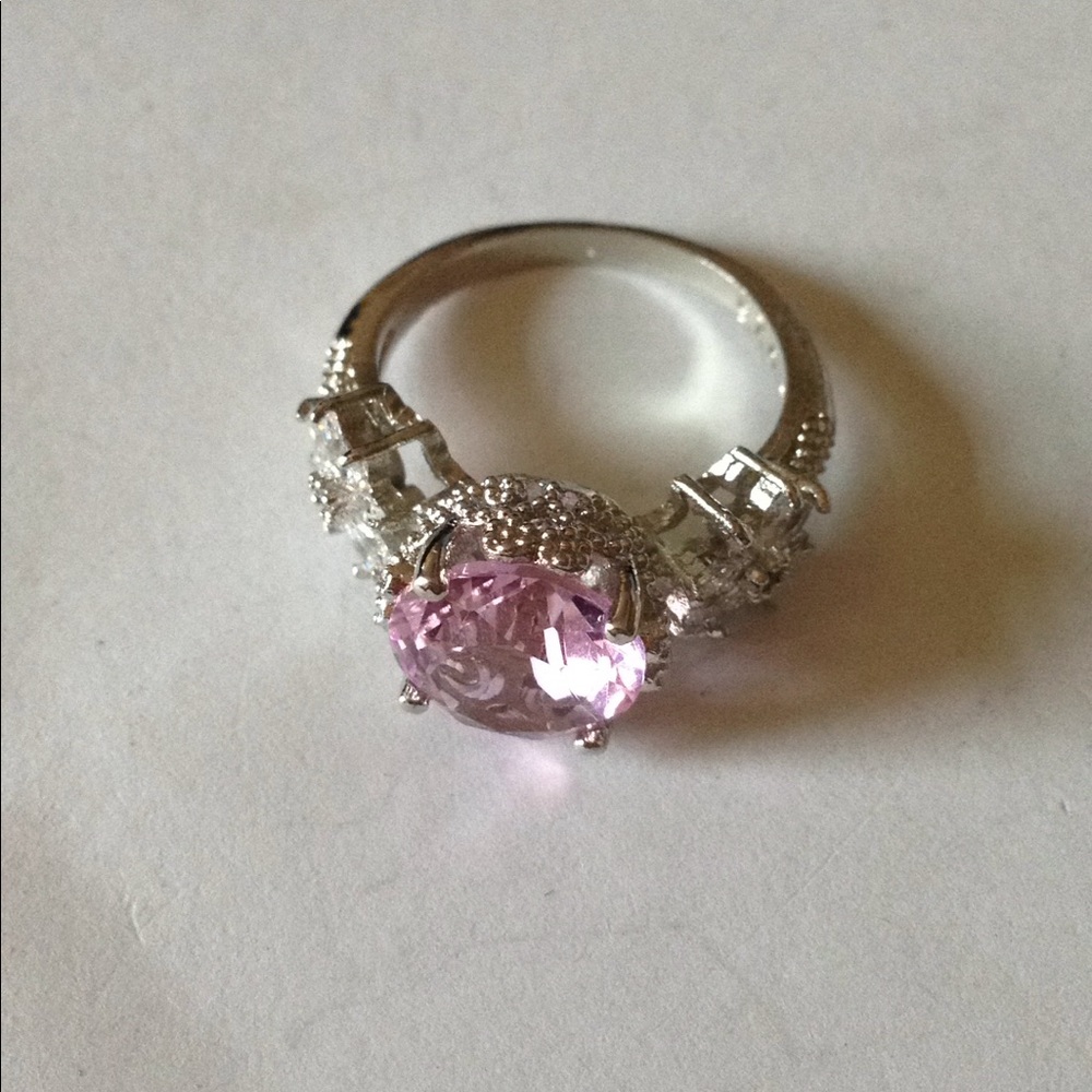 925 pink amethyst topaz ring